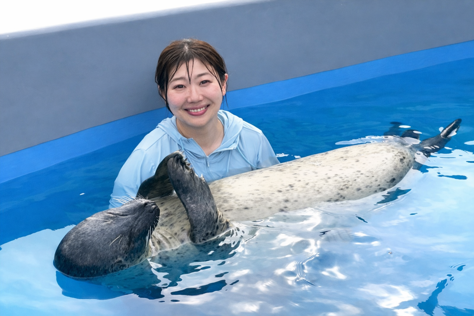 7/4販売開始】プールの中でアザラシを抱っこ！ - 体験型水族館と